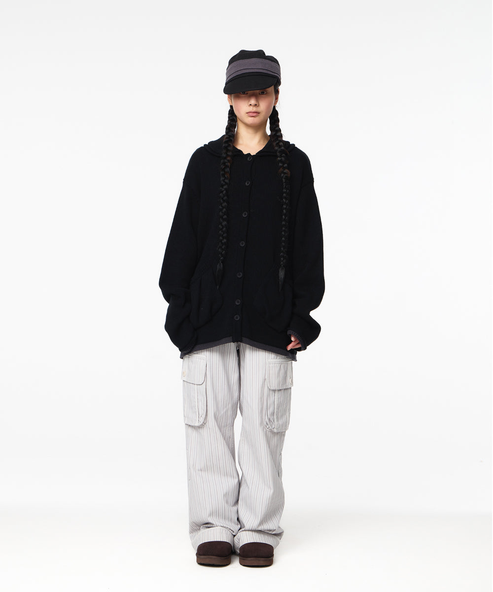 Coyseio - Stripe Big Pocket Cargo Pants (Light Grey) product image 7 | TRAB K-Fashion Australia