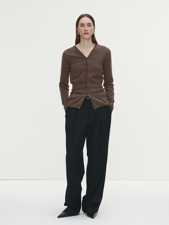 Tonywack - Merino Wool Cropped Cardigan (Brown) product image 2 | TRAB K-Fashion Australia