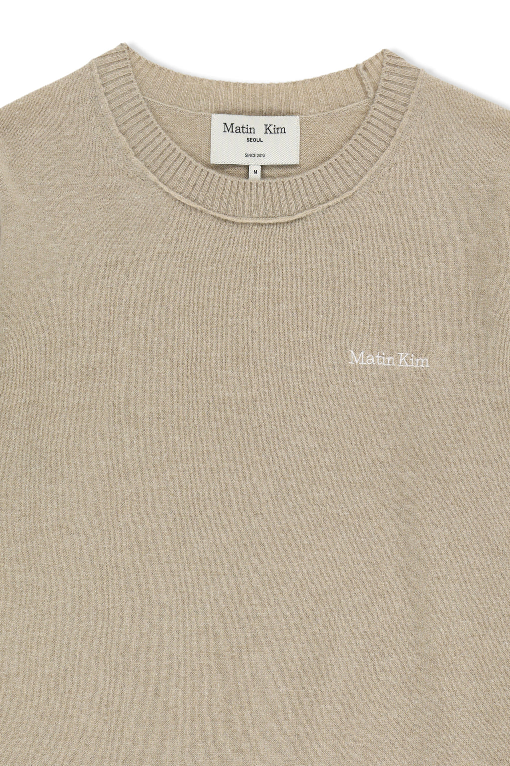 Matin Kim - Cashmere Blended Two Tone Knit Pullover (Beige) product image 3 | TRAB K-Fashion Australia