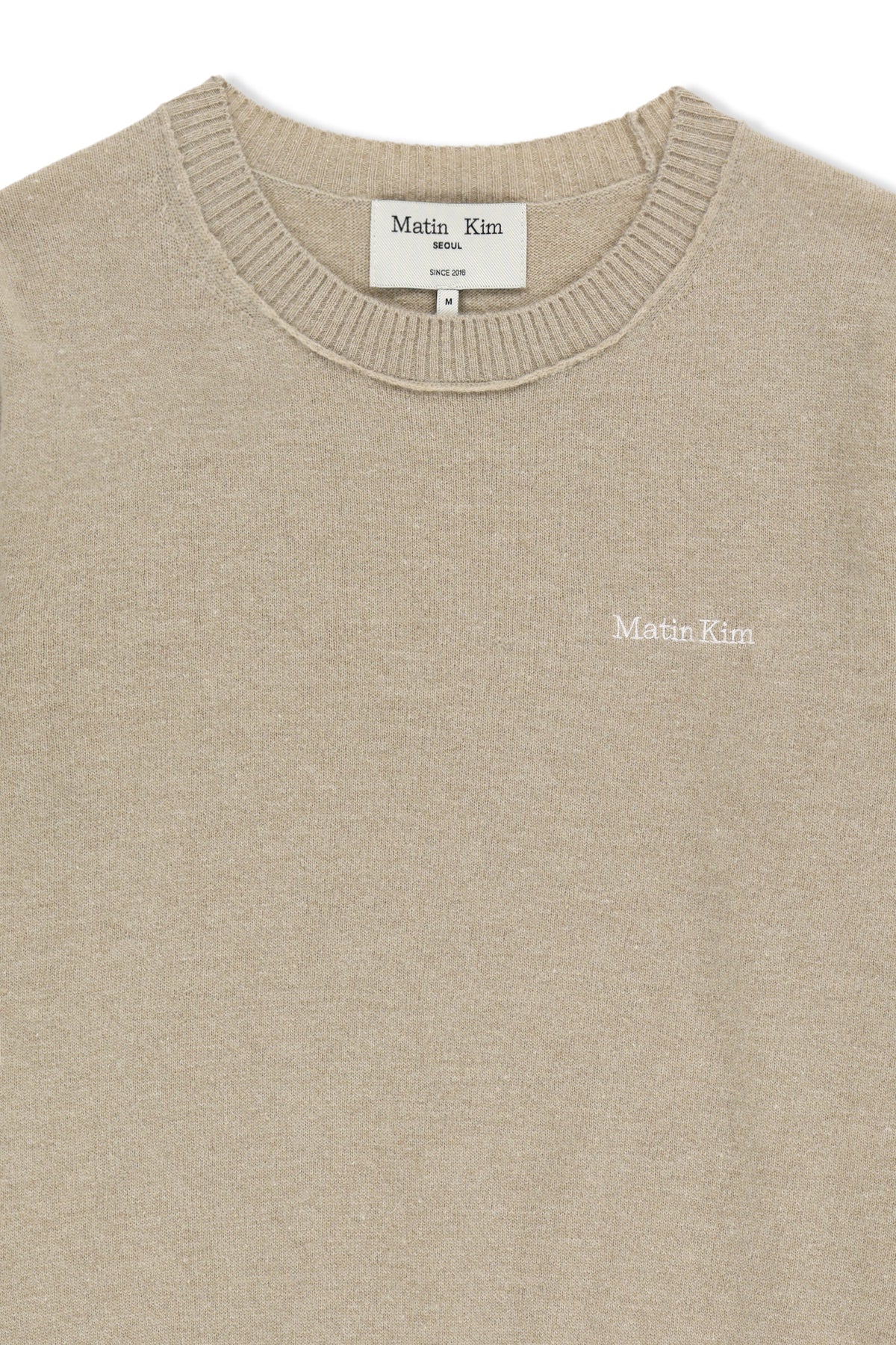 Matin Kim - Cashmere Blended Two Tone Knit Pullover (Beige) product image 3 | TRAB K-Fashion Australia