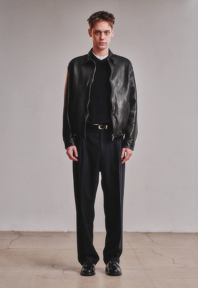Art if acts - Washed Vegetable Leather Swing Jacket (Black) product image 4 | TRAB K-Fashion Australia