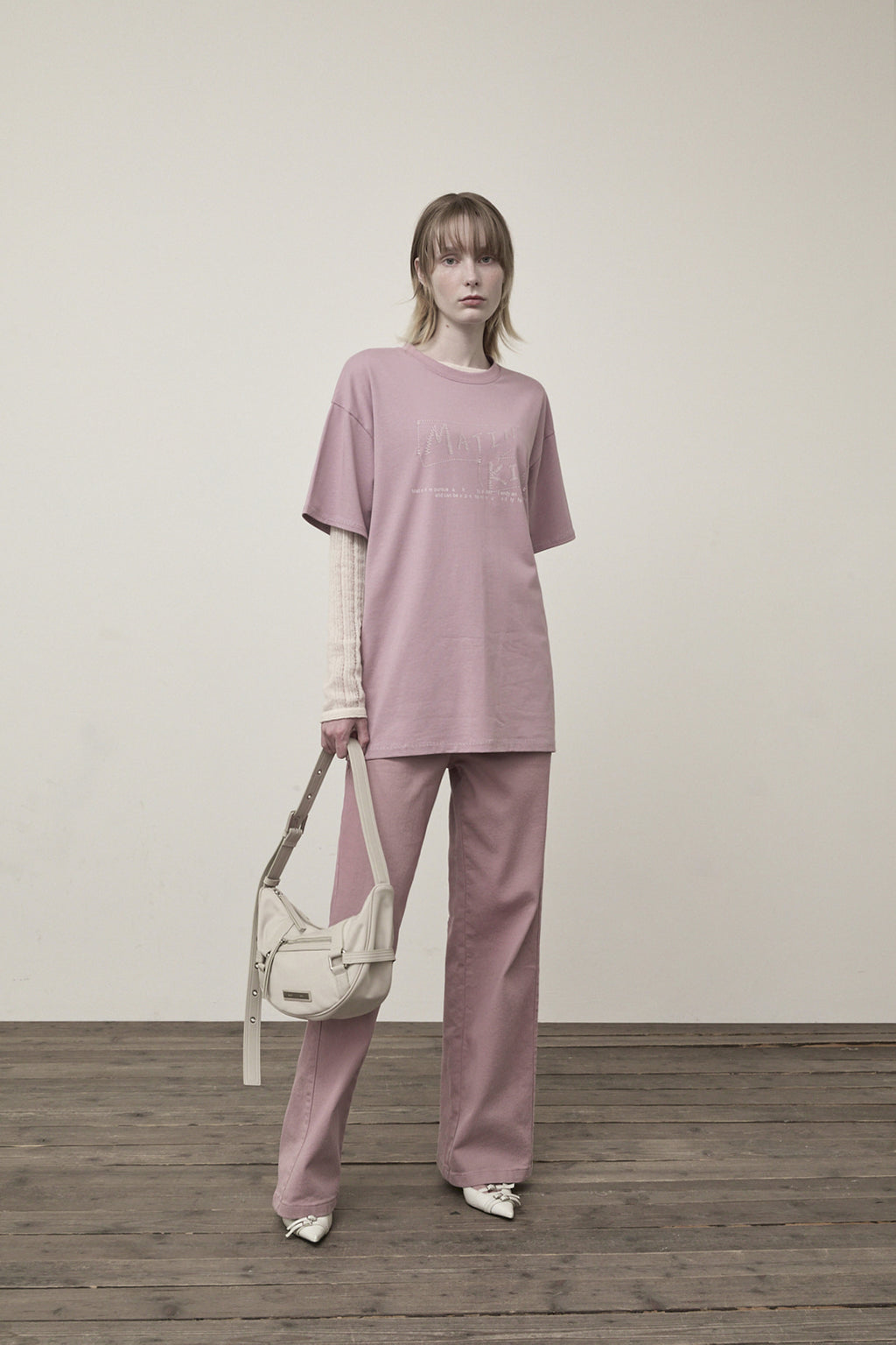 Matin Kim - Doodle Logo Graphic Top (Lilac) product image 8 | TRAB K-Fashion Australia