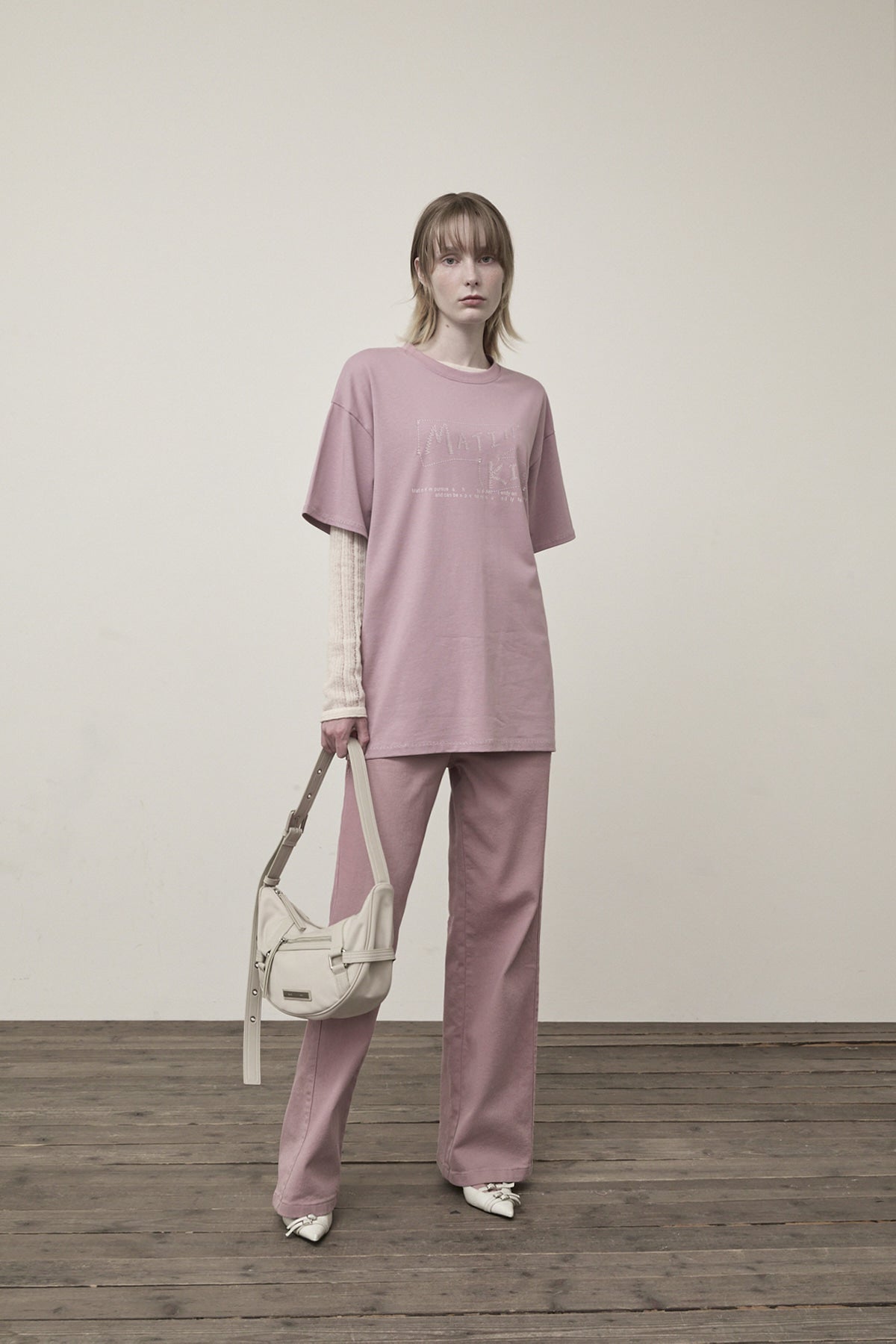 Matin Kim - Doodle Logo Graphic Top (Lilac) product image 8 | TRAB K-Fashion Australia