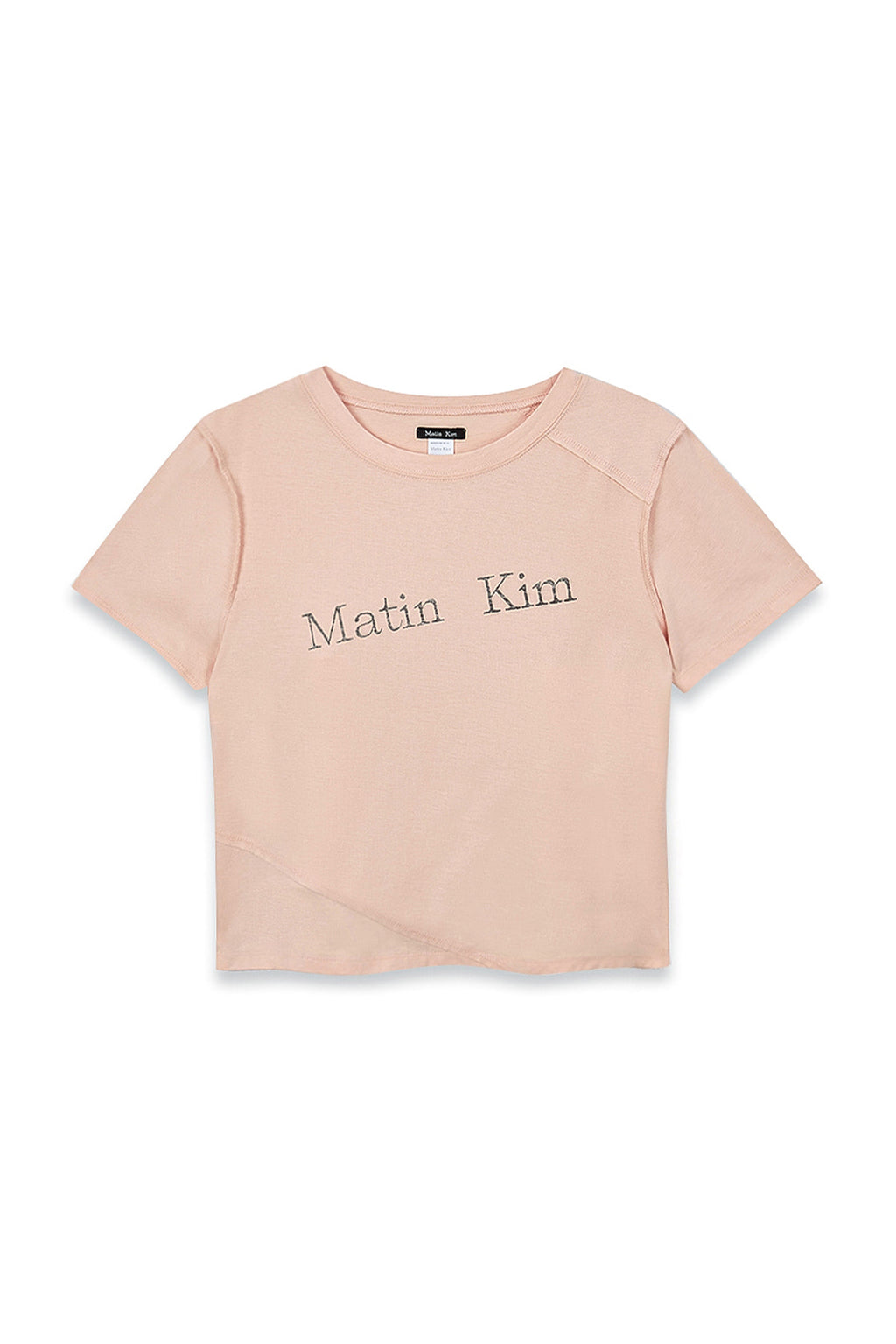 Matin Kim - Diagonal Logo Reversible Crop Top (Light Orange) product image 1 | TRAB K-Fashion Australia