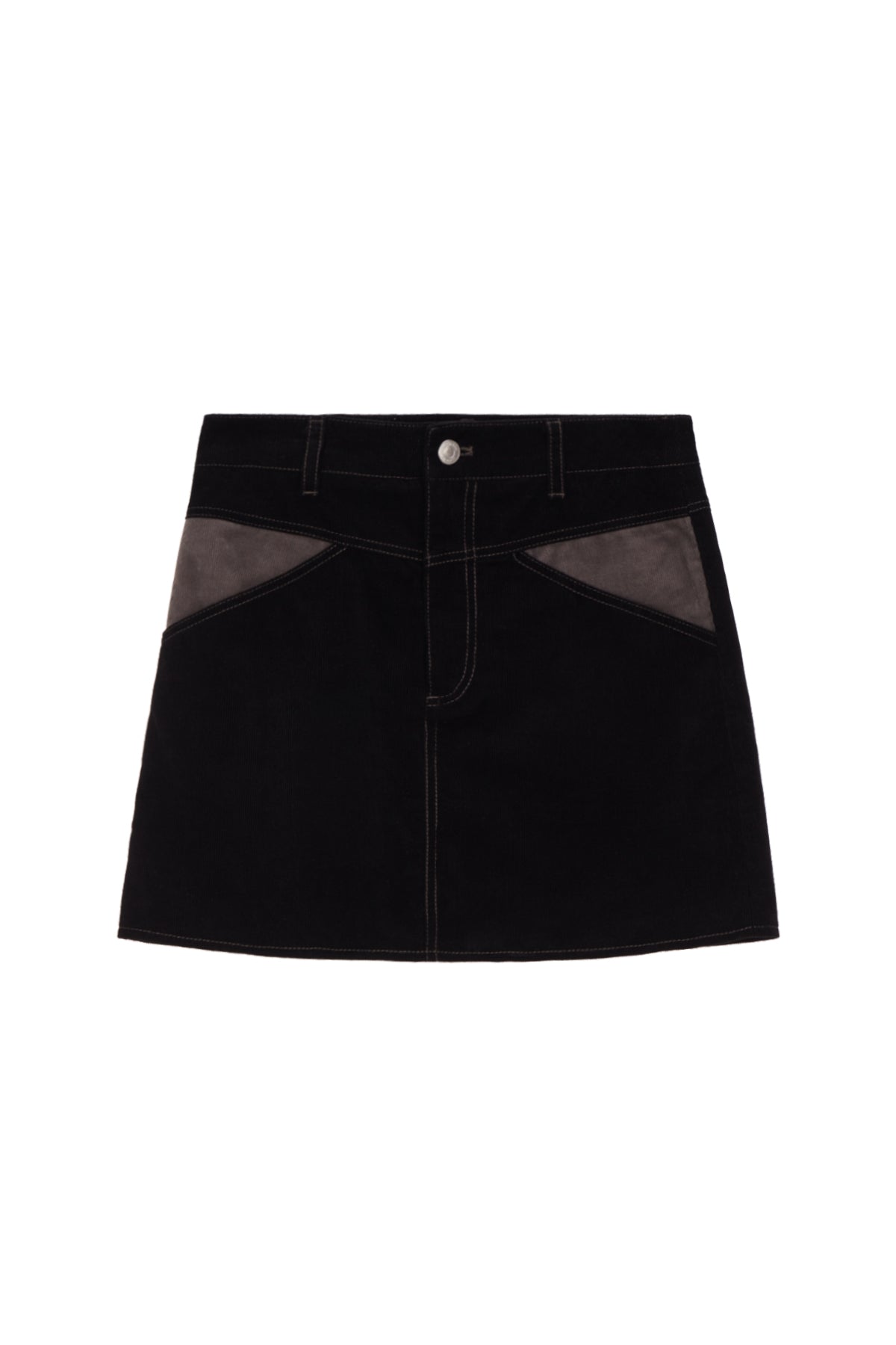 Matin Kim - Color Point Corduroy Mini Skirt (Black) product image 1 | TRAB K-Fashion Australia