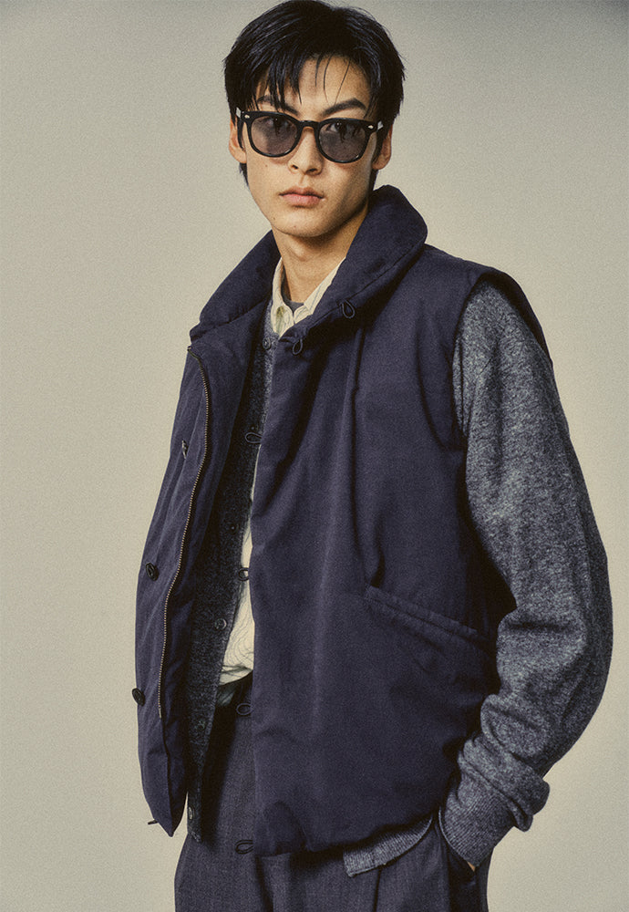 Art if acts - Shawl Collar Down Vest (Navy) product image 5 | TRAB K-Fashion Australia