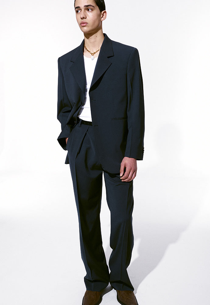 Tonywack - Tropical Wool Relaxed Tailored Jacket (Summer Exclusive) (Sea Serpent) product image 4 | TRAB K-Fashion Australia