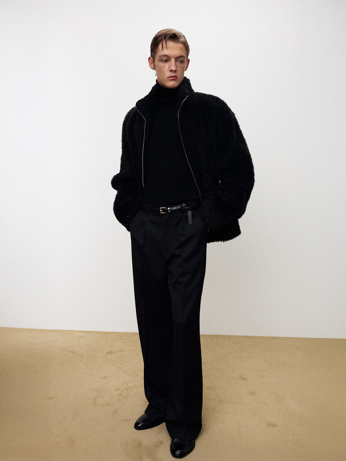 Tonywack - Wool Twill Wide-Leg Pleated Trousers (Black) product image 7 | TRAB K-Fashion Australia