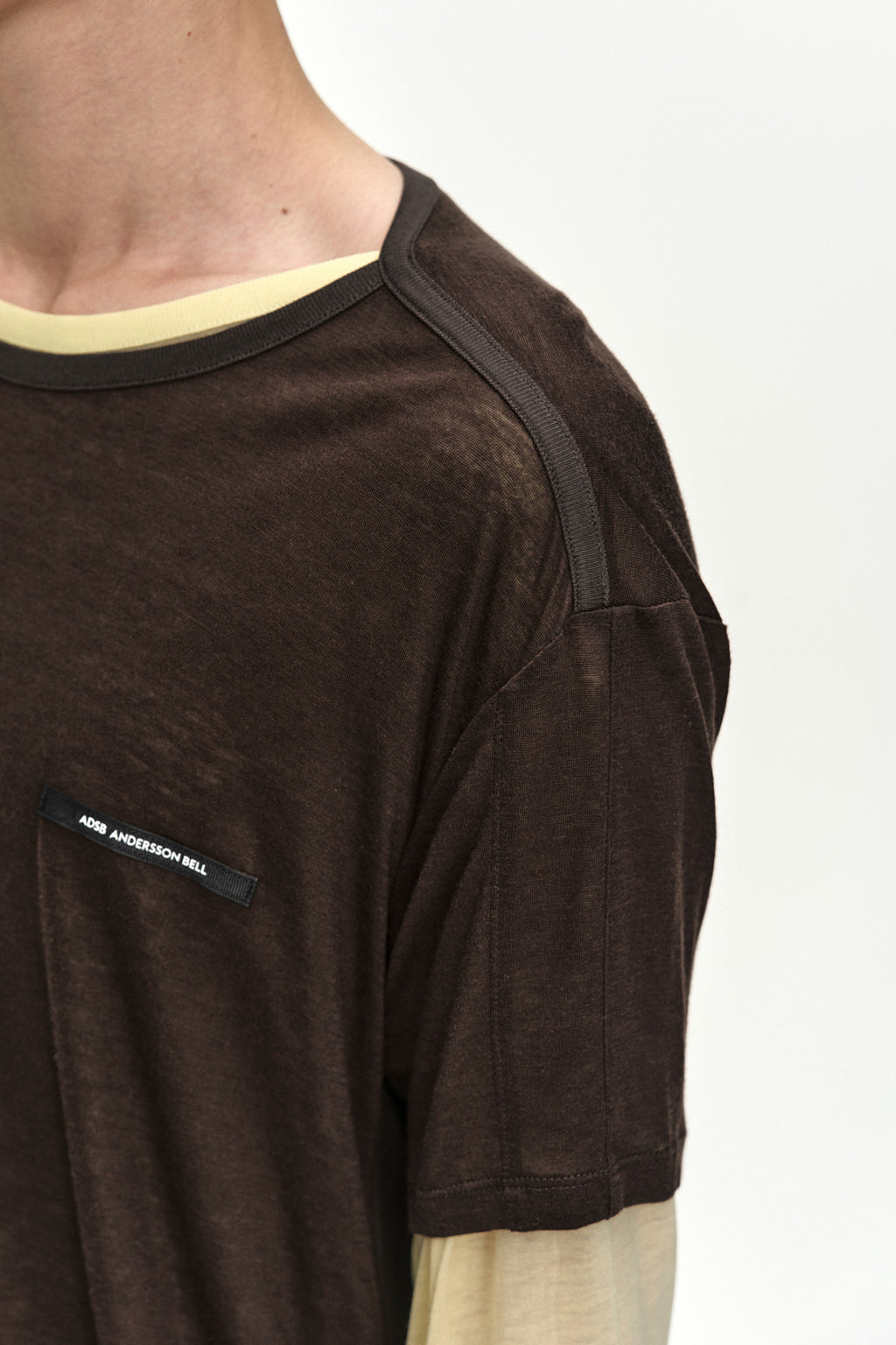 Andersson Bell - Brad Layered T-Shirt (Lemon/Brown) product image 6 | TRAB K-Fashion Australia