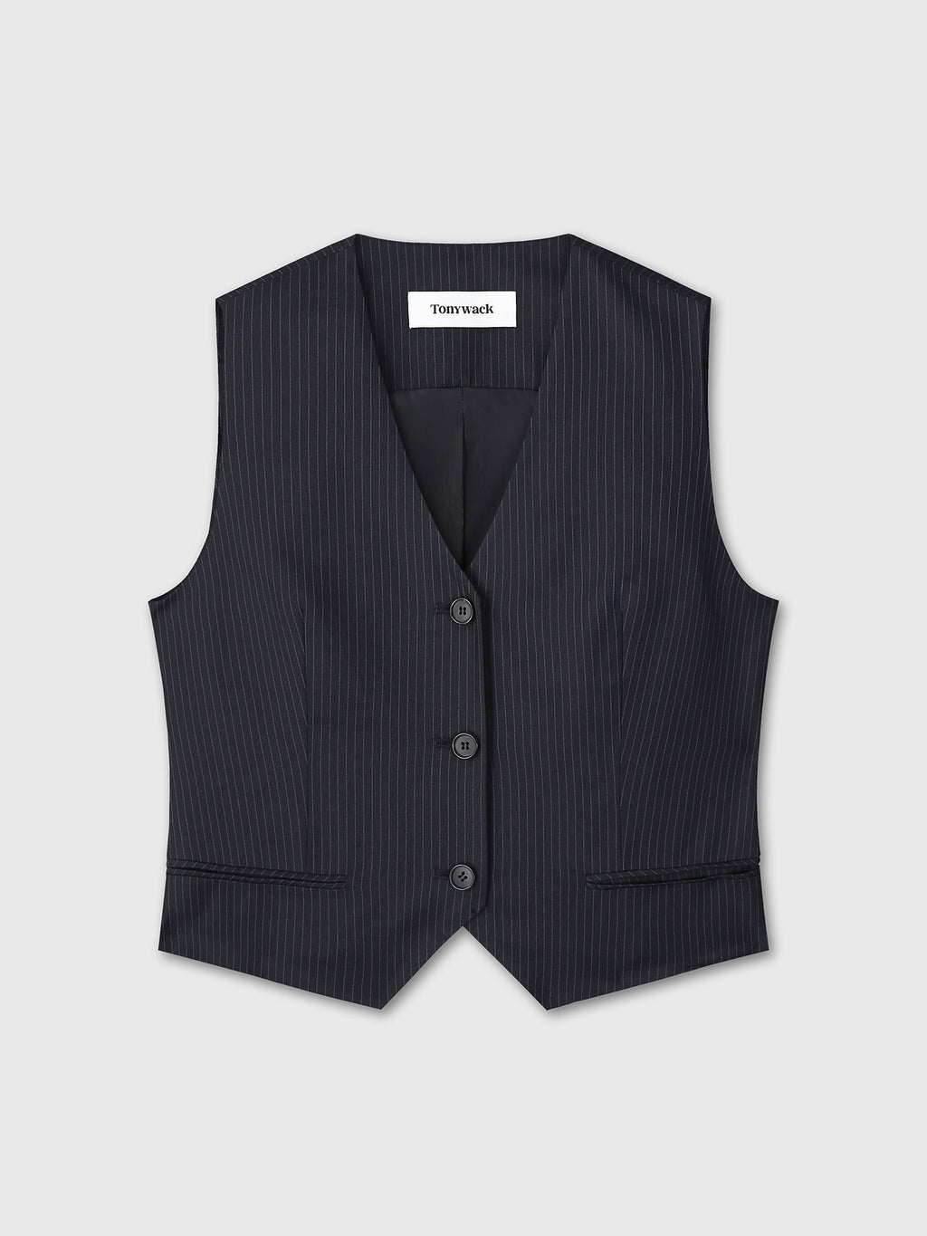 Tonywack - Wool Tailored Vest (Navy Pinstripe) product image 7 | TRAB K-Fashion Australia