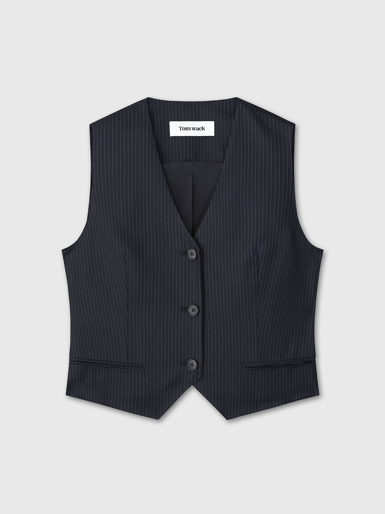 Tonywack - Wool Tailored Vest (Navy Pinstripe) product image 7 | TRAB K-Fashion Australia