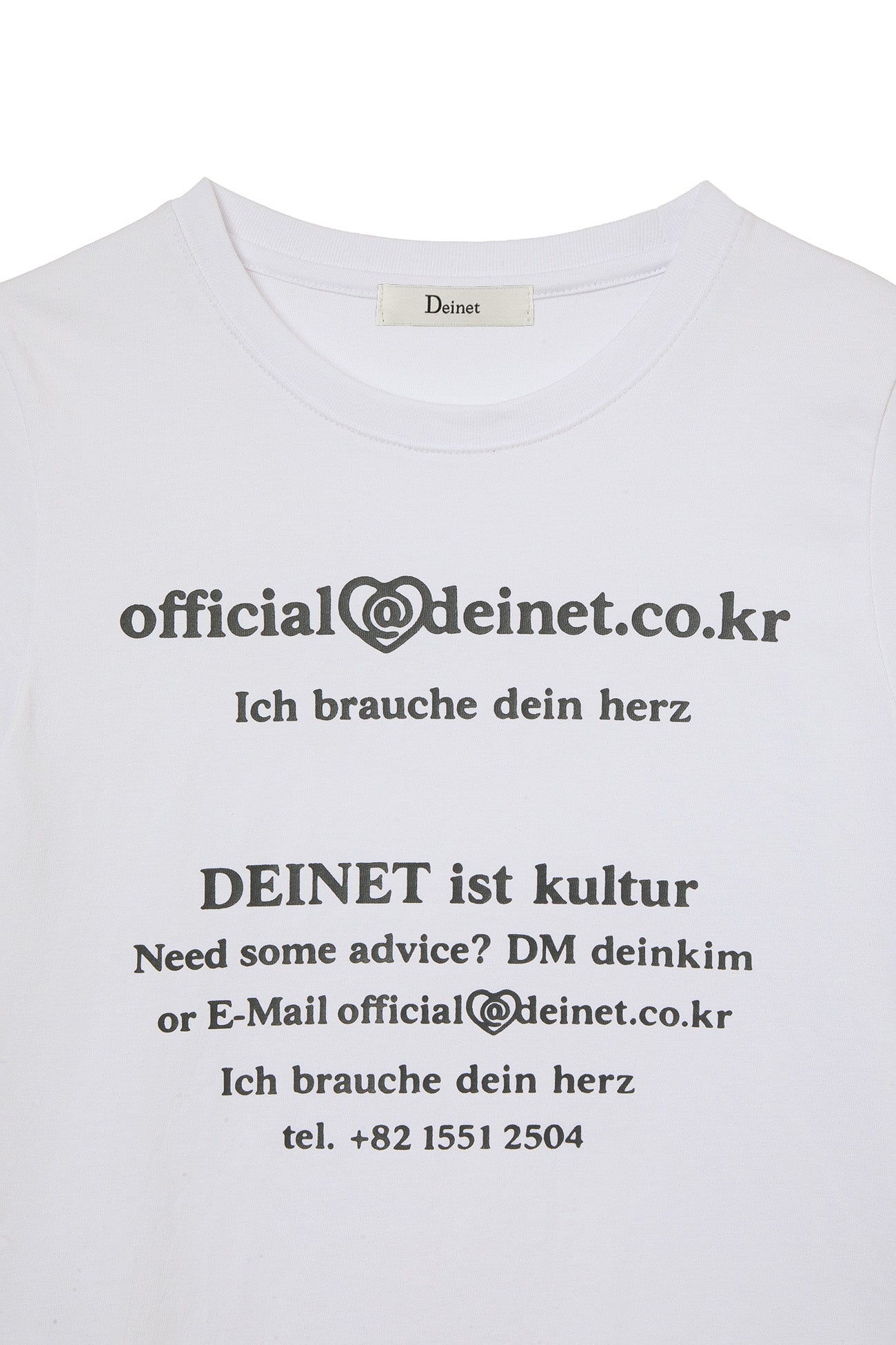 Deinet - Lettering Graphic Slimsized T-Shirt (White) product image 3 | TRAB K-Fashion Australia