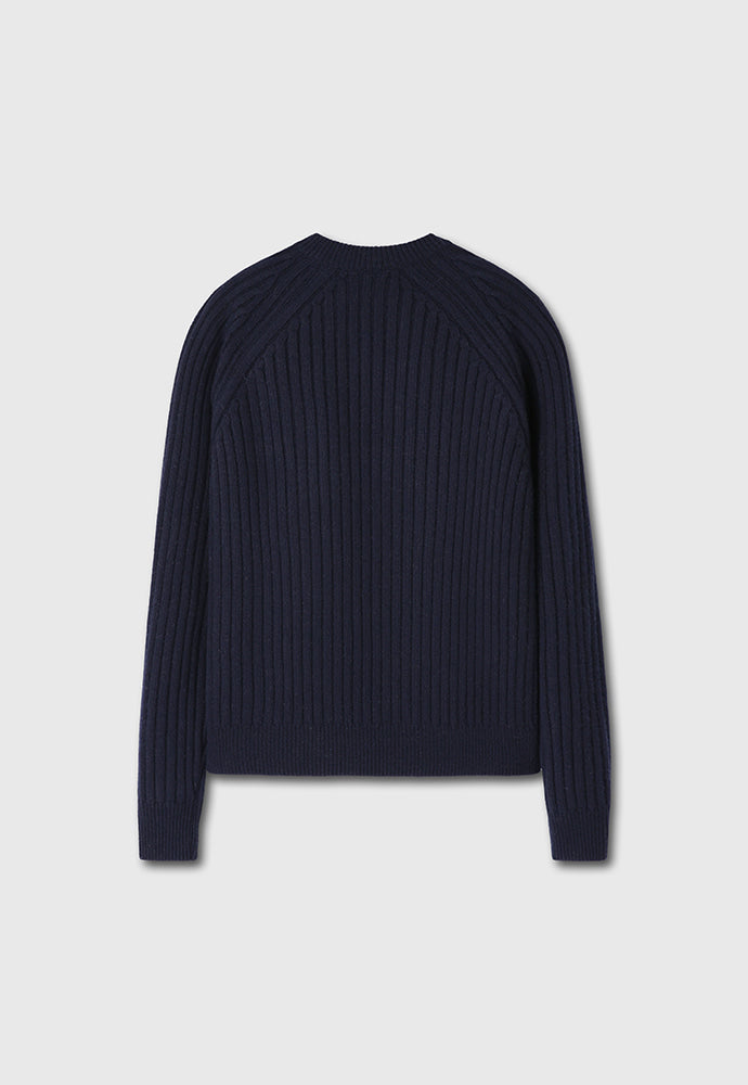 Tonywack - Wool And Cashmere Raglan Zip Sweater (Dark Navy) product image 8 | TRAB K-Fashion Australia