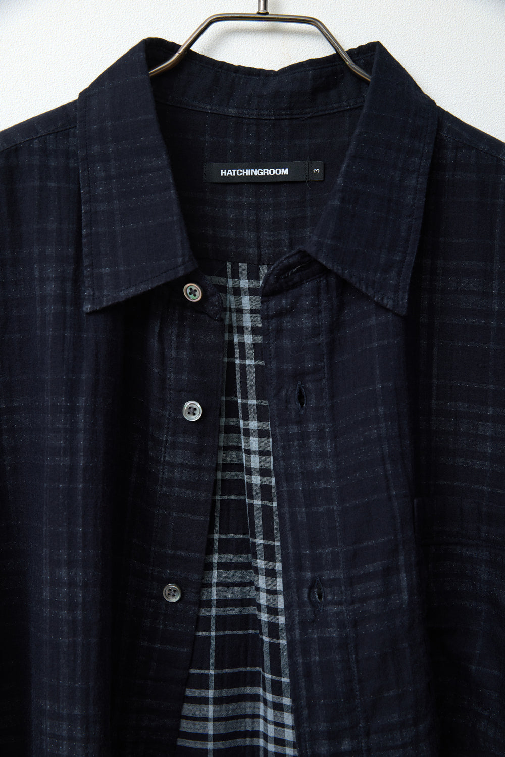 Hatchingroom - Shadow Check Shirt (Dark Navy) product image 6 | TRAB K-Fashion Australia