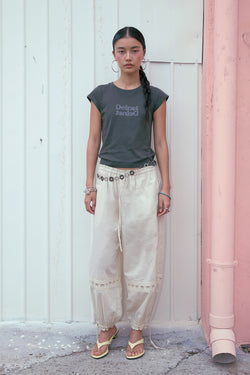 Deinet - Lace Detailed Balloon Pants (Oatmeal) product image 1 | TRAB K-Fashion Australia