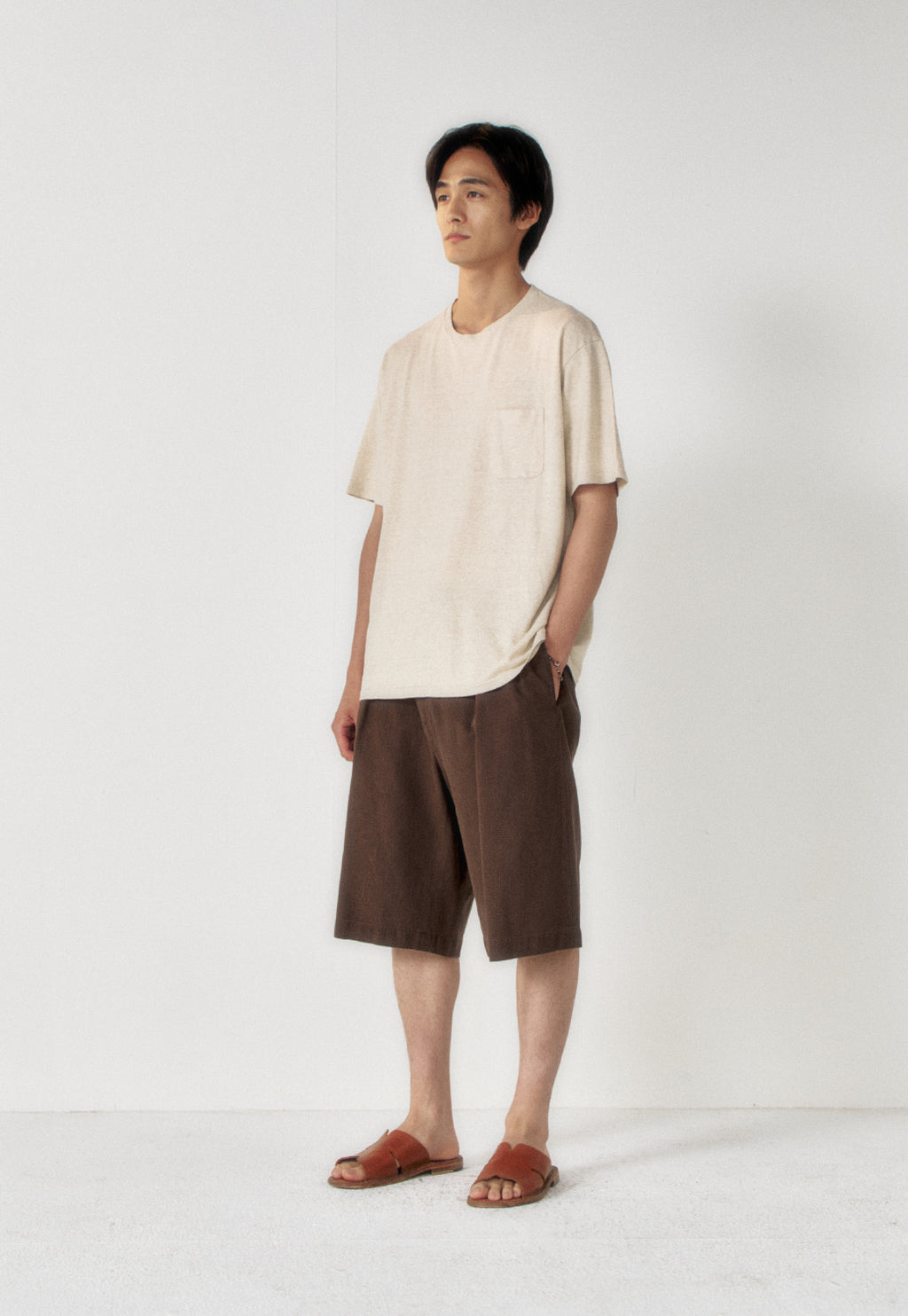 Art if acts - Washed Linen Bermuda Shorts (Wood) product image 2 | TRAB K-Fashion Australia