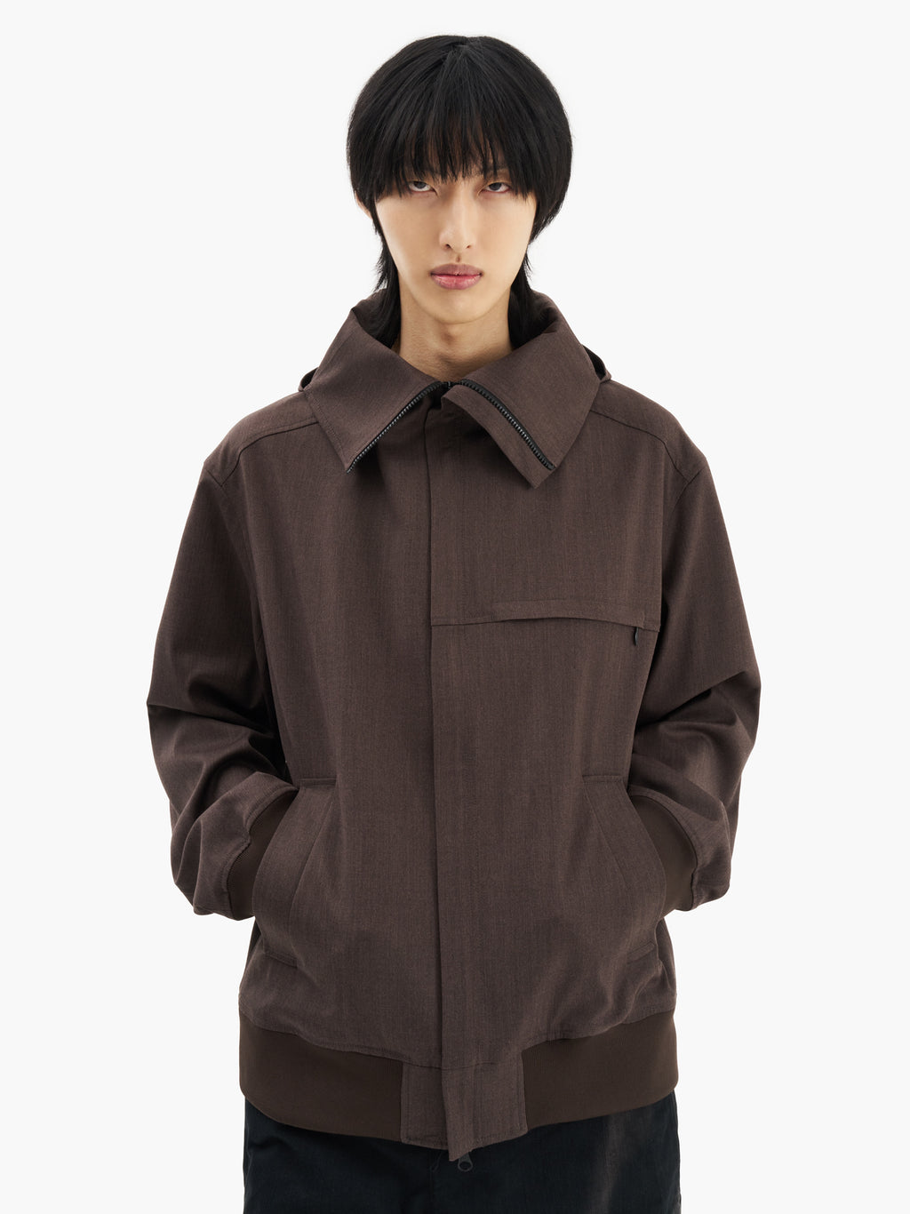 Jiyong Kim - Hooded Zip-Up Jacket (Brown) product image 2 | TRAB K-Fashion Australia
