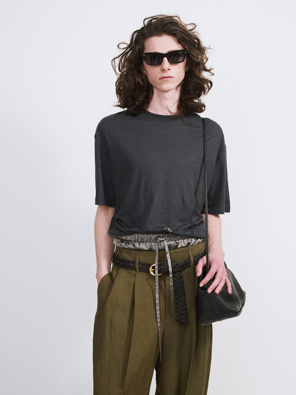 Recto - Linen Blend Loose Fit T-Shirt (Indigo Navy) product image 1 | TRAB K-Fashion Australia