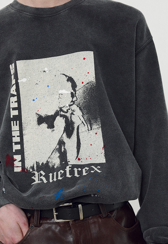 Tonywack - Rueflex Hand-Painted Sweatshirt (Faded Black) product image 5 | TRAB K-Fashion Australia