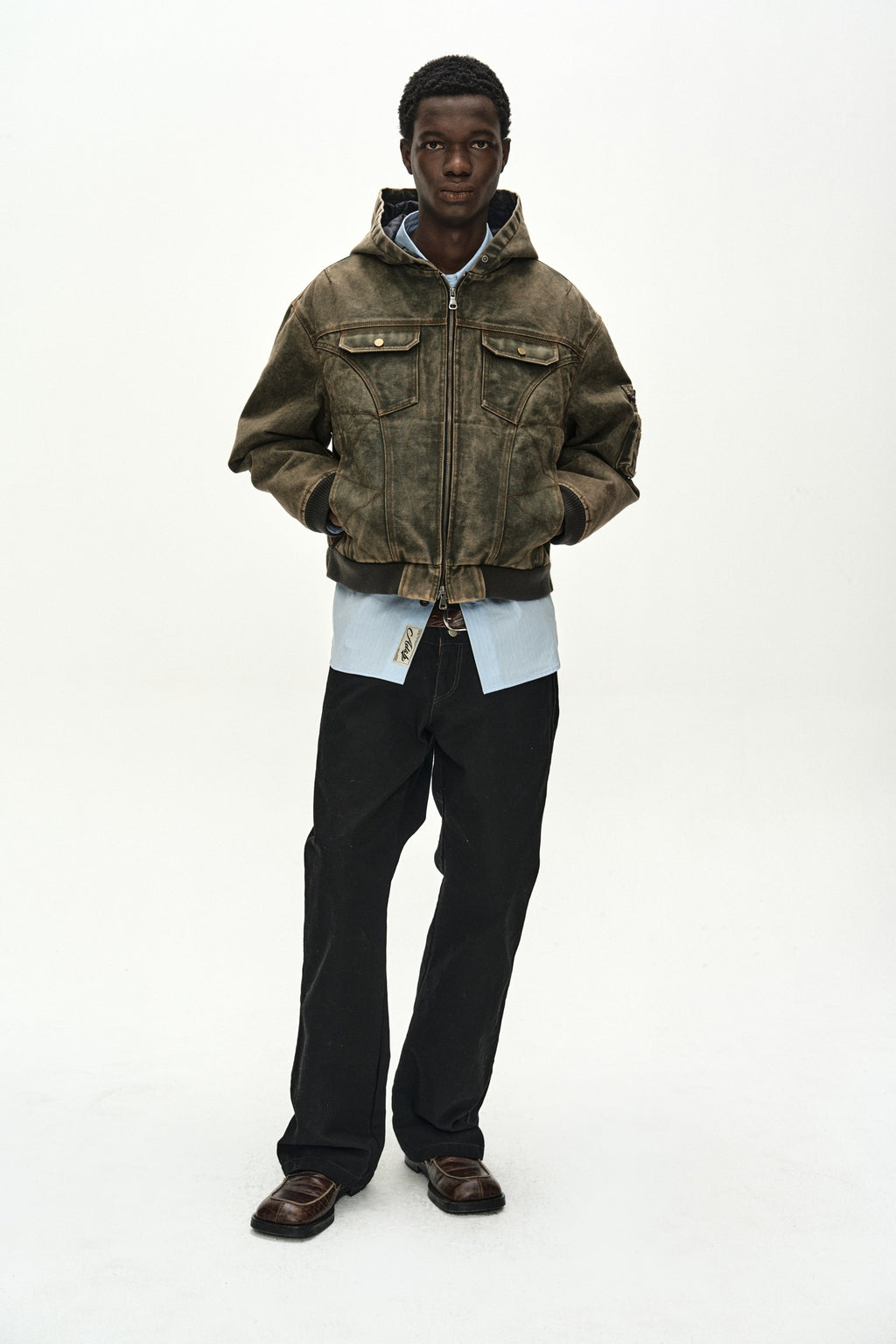 Andersson Bell - Milly Washed Hoodie Jacket (Khaki) product image 3 | TRAB K-Fashion Australia