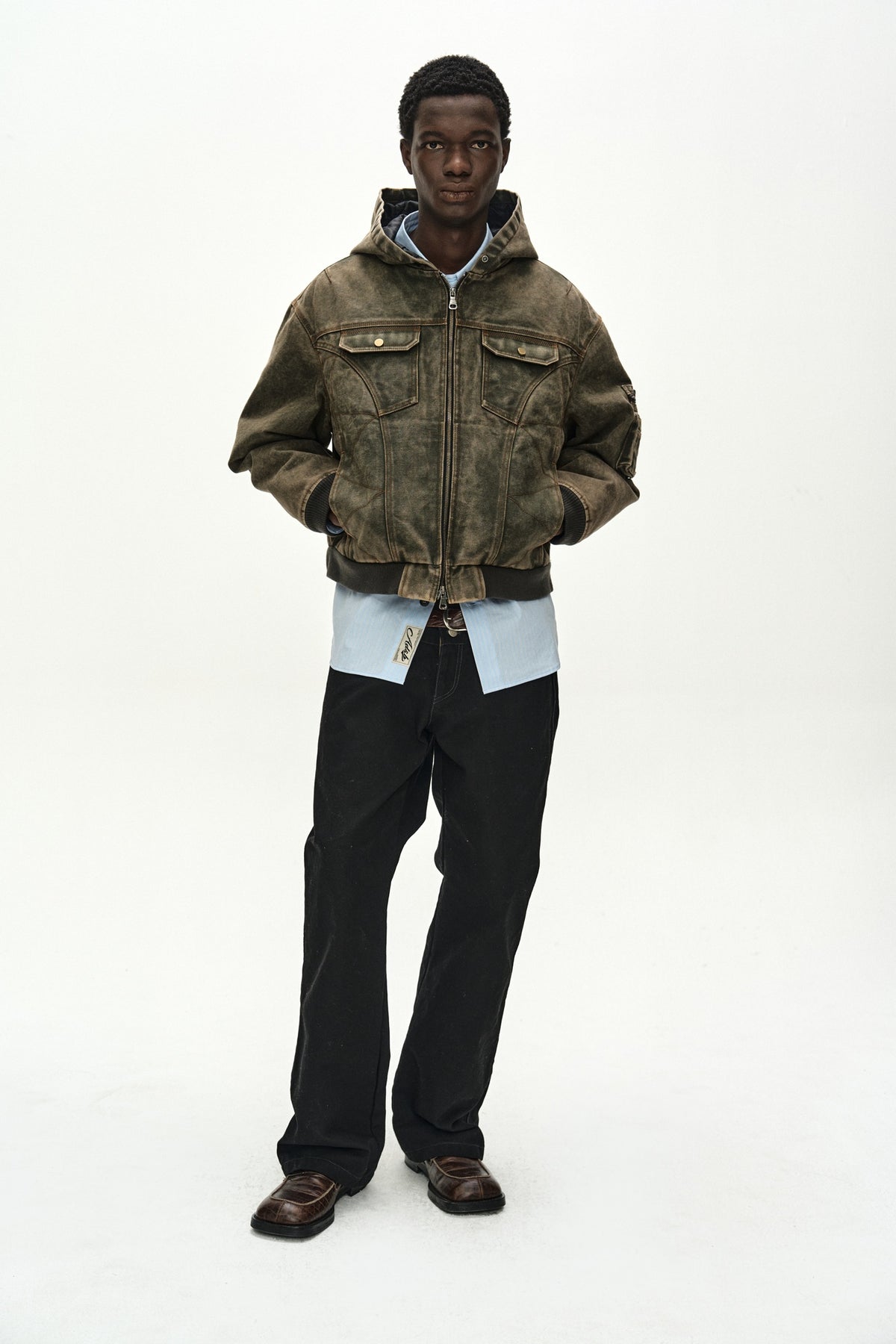 Andersson Bell - Milly Washed Hoodie Jacket (Khaki) product image 3 | TRAB K-Fashion Australia