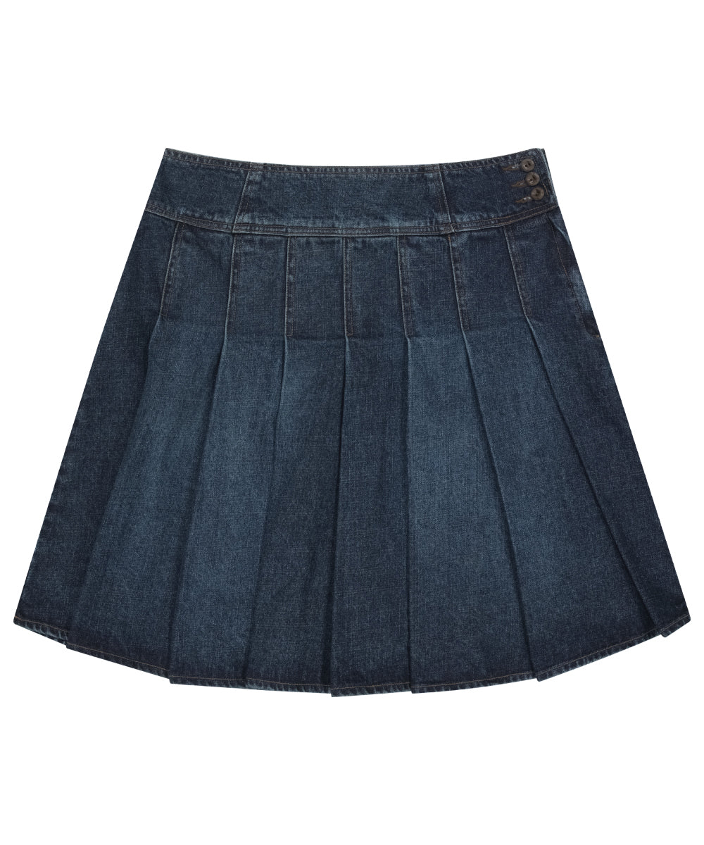 Coyseio - Deep Denim Pleats Skirt (Navy) product image 17 | TRAB K-Fashion Australia