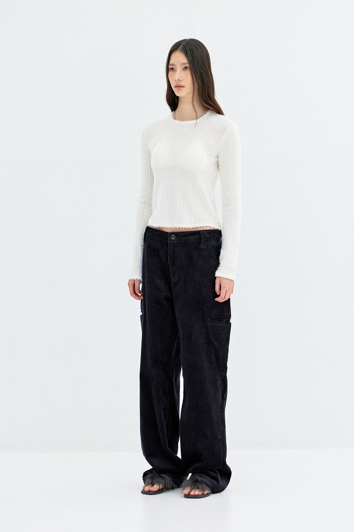 Coor - Corduroy Side Pocket Pants (Navy) product image 3 | TRAB K-Fashion Australia