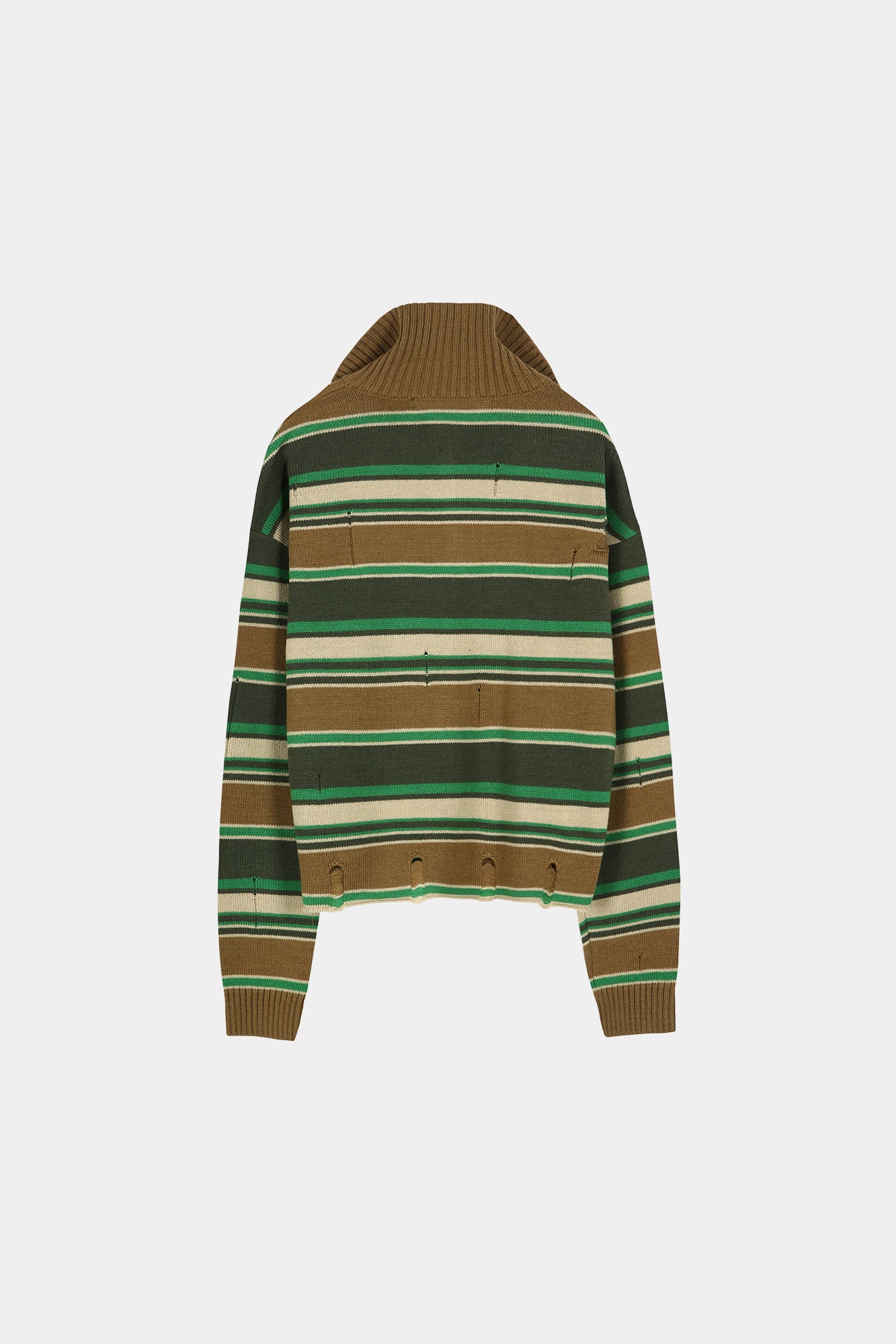 Andersson Bell - Double Layered Stripe Half Zip-Up Sweater (Beige/Brown) product image 8 | TRAB K-Fashion Australia