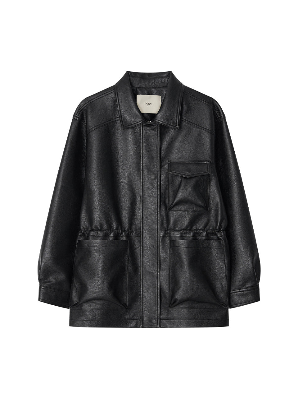 Kijun - Oversized Leather Jacket (Black) product image 8 | TRAB K-Fashion Australia