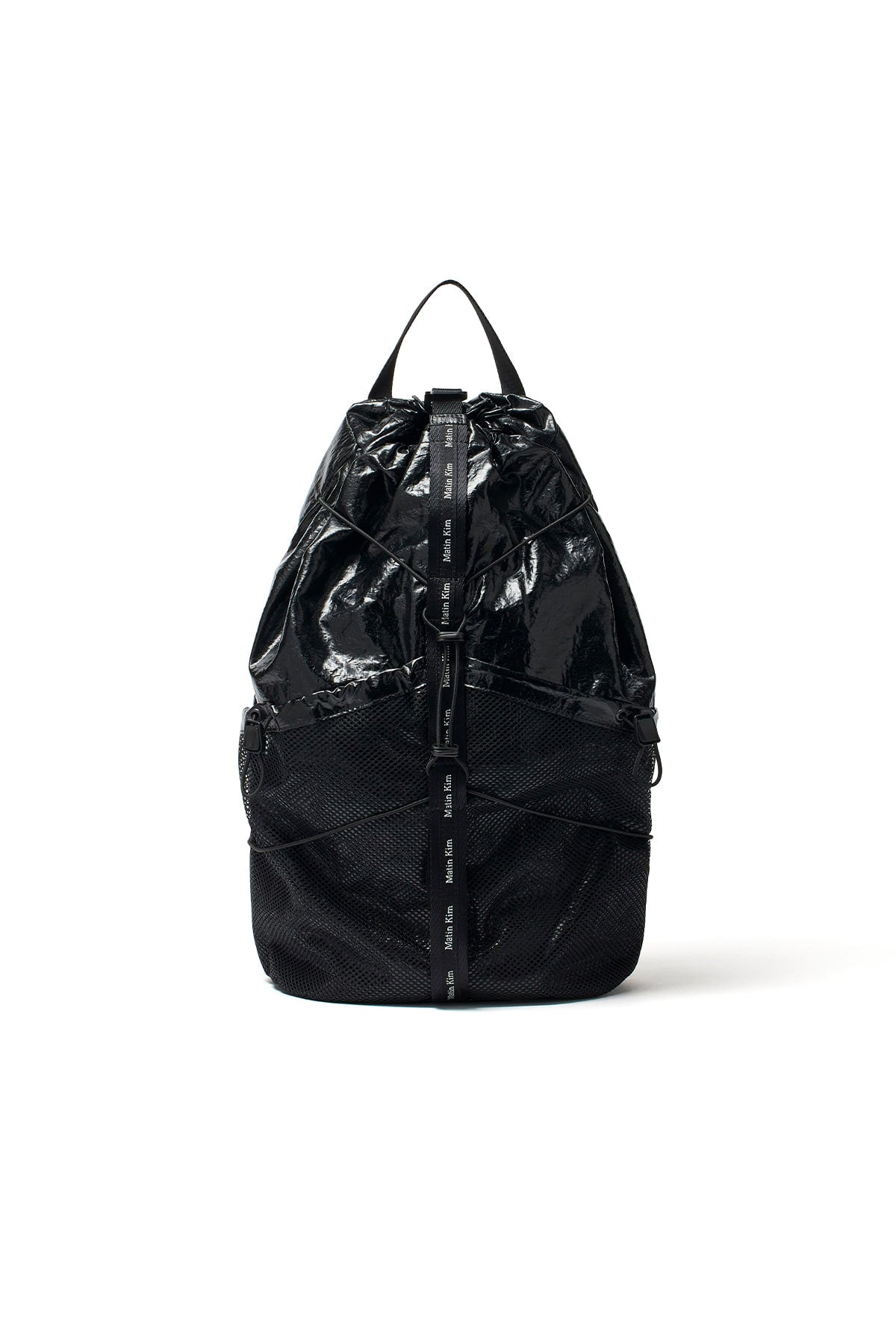 Matin Kim - Logo Taping Glossy Back Pack (Black) product image 4 | TRAB K-Fashion Australia