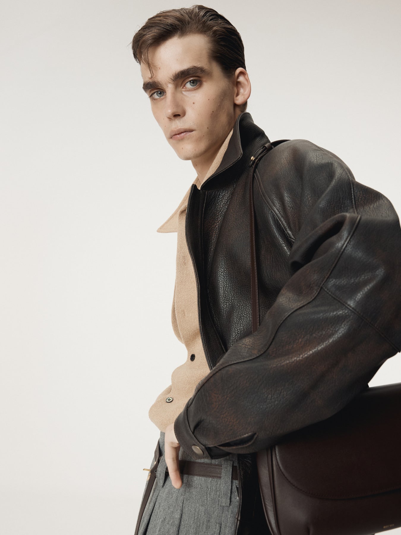 Recto - Mens Oversized Shearing Leather Jumper (Vintage Brown) product image 6 | TRAB K-Fashion Australia