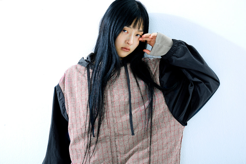 Coyseio - Check Wrinkles Wind Breaker (Navy) product image 4 | TRAB K-Fashion Australia