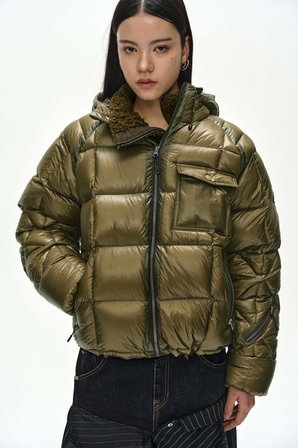 Andersson Bell - Unisex Torino Lightweight Down Jacket (Olive) product image 11 | TRAB K-Fashion Australia