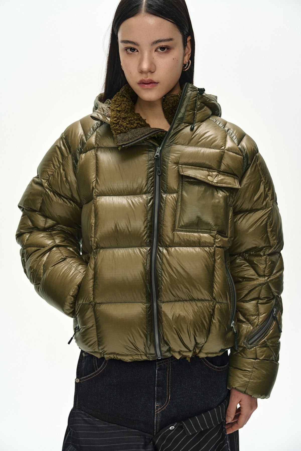 Andersson Bell - Unisex Torino Lightweight Down Jacket (Olive) product image 11 | TRAB K-Fashion Australia