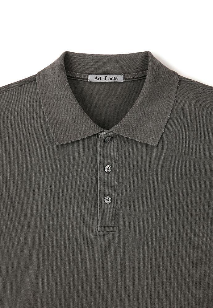 Art if acts - Damaged Pique Polo Shirt (Faded Charcoal) product image 9 | TRAB K-Fashion Australia