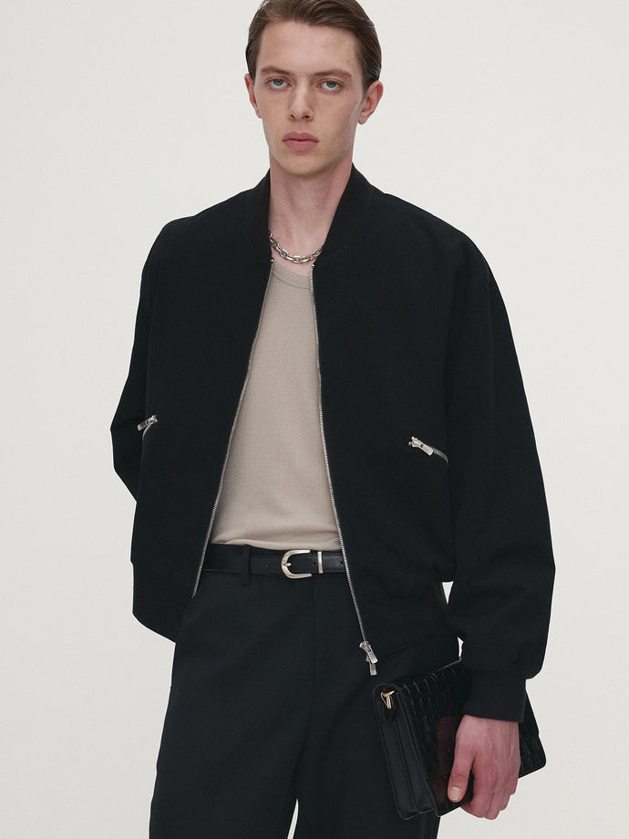 Tonywack - Garment Washed Cotton Bomber (Black) product image 4 | TRAB K-Fashion Australia