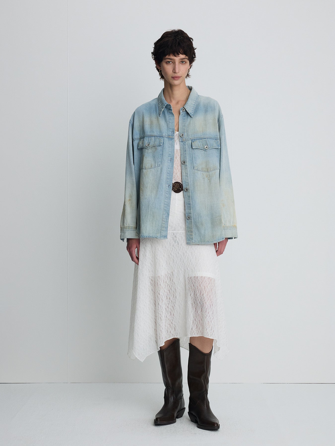 Tonywack - Hand Distressed Vintage Relaxed Shirts (Washed Light Blue) product image 1 | TRAB K-Fashion Australia