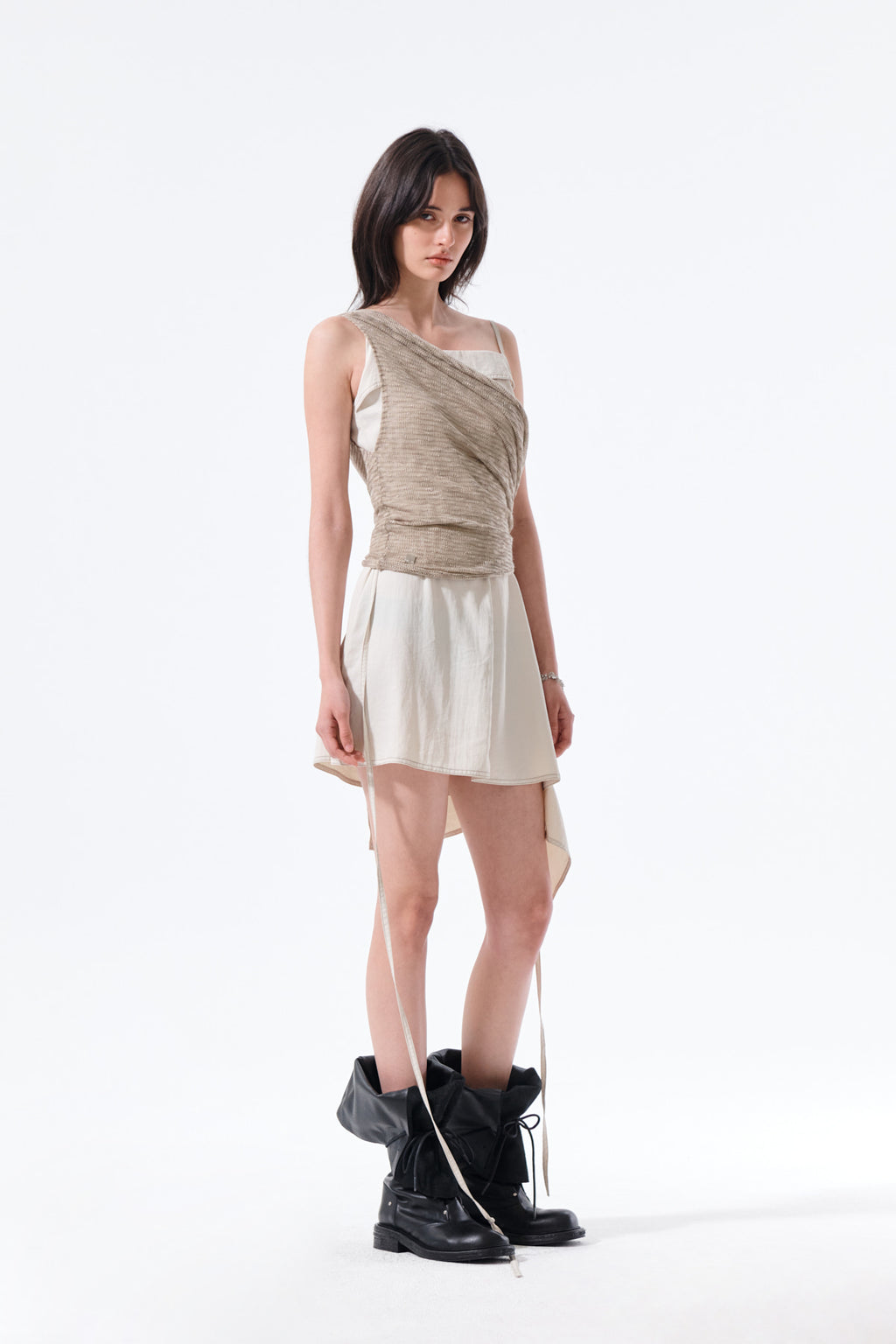 Matin Kim - Transformable Cover Up Scarf (Khaki) product image 11 | TRAB K-Fashion Australia