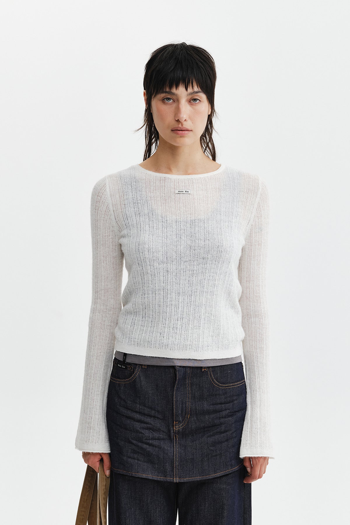 Matin Kim - Two Way Texture Knit Top (Ivory) product image 6 | TRAB K-Fashion Australia