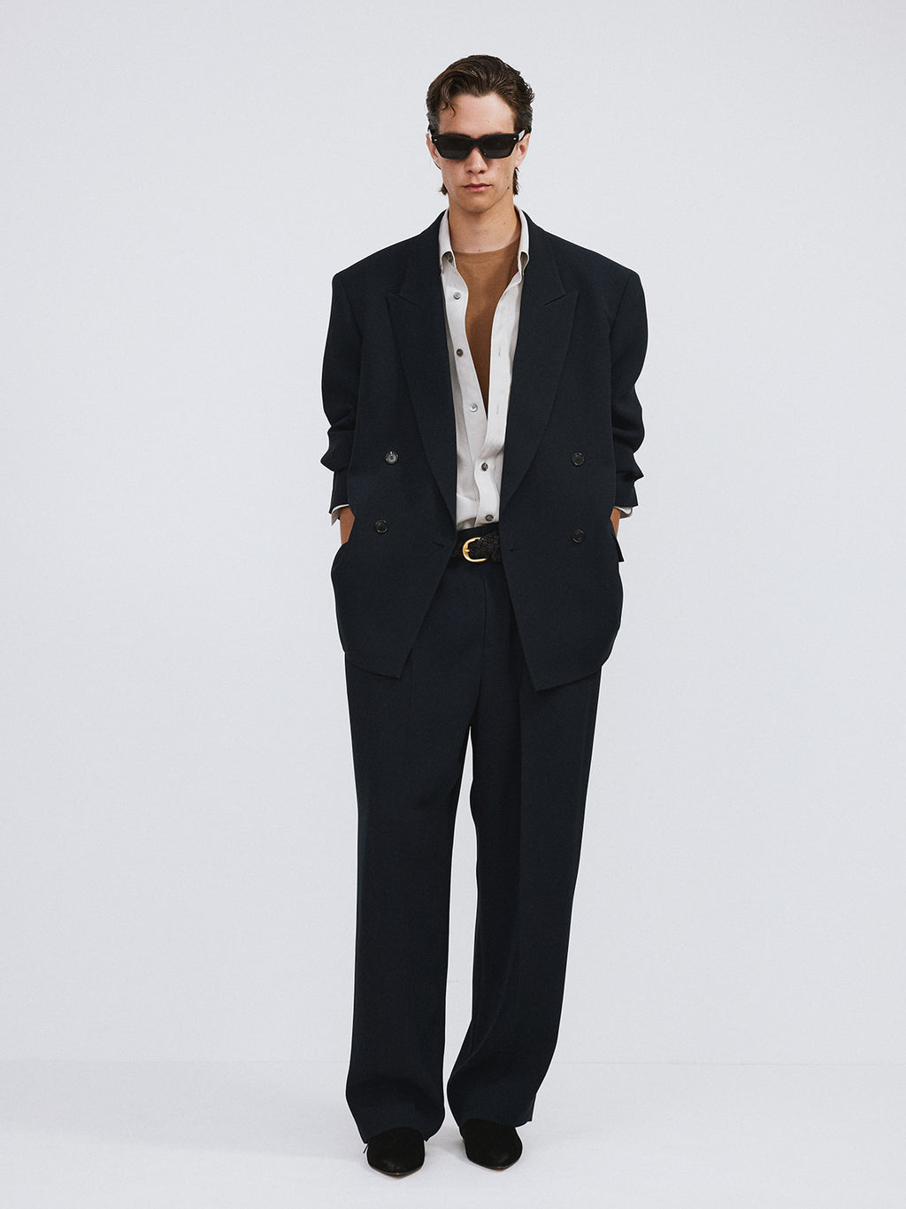 Recto - Fluid Double Suit Jacket (Dark Navy) product image 2 | TRAB K-Fashion Australia