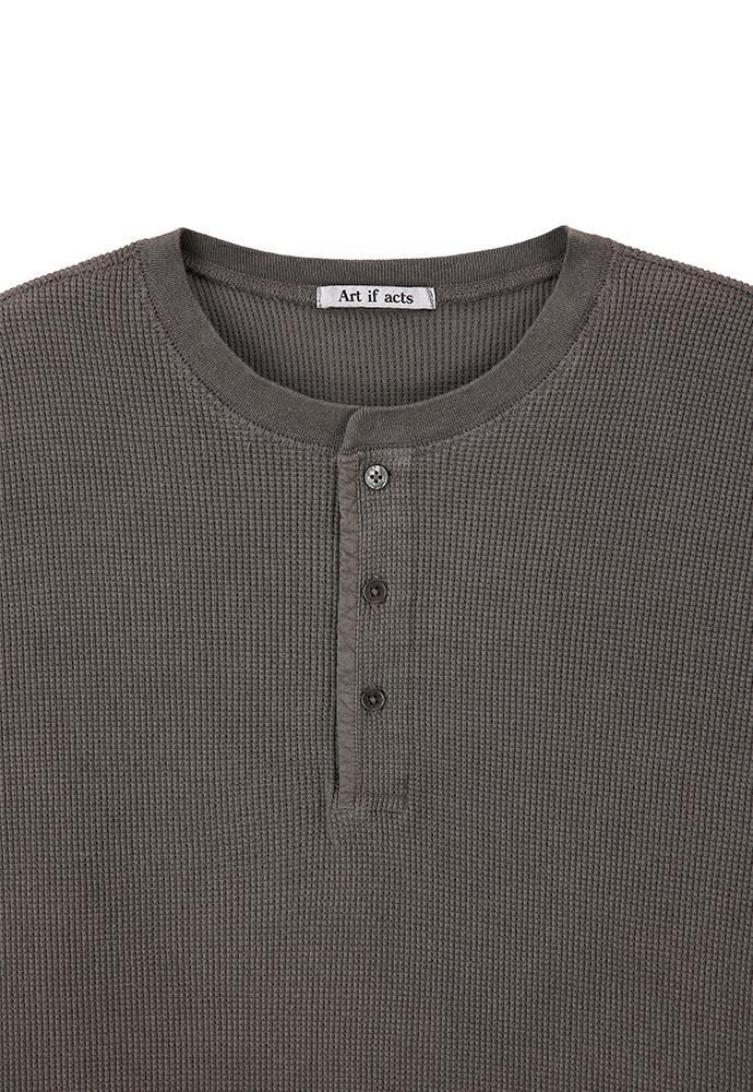 Art if acts - Garment Dyed Waffle Henley (Faded Charcoal) product image 8 | TRAB K-Fashion Australia