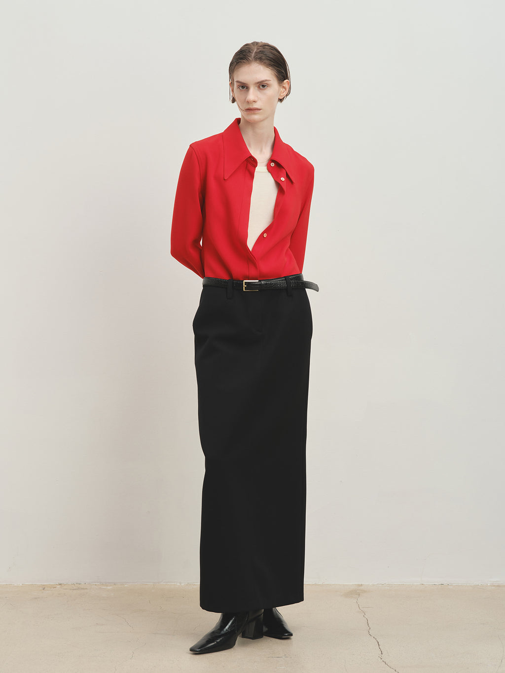 Tonywack - Pointed Collar Fitted Shirts (Red) product image 1 | TRAB K-Fashion Australia