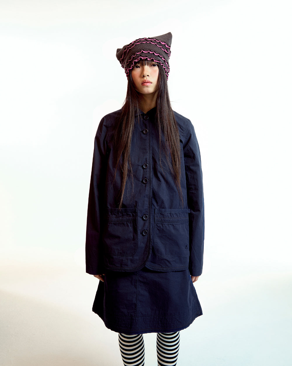 Coyseio - Raw Edge Cotton Jacket (Navy) product image 7 | TRAB K-Fashion Australia