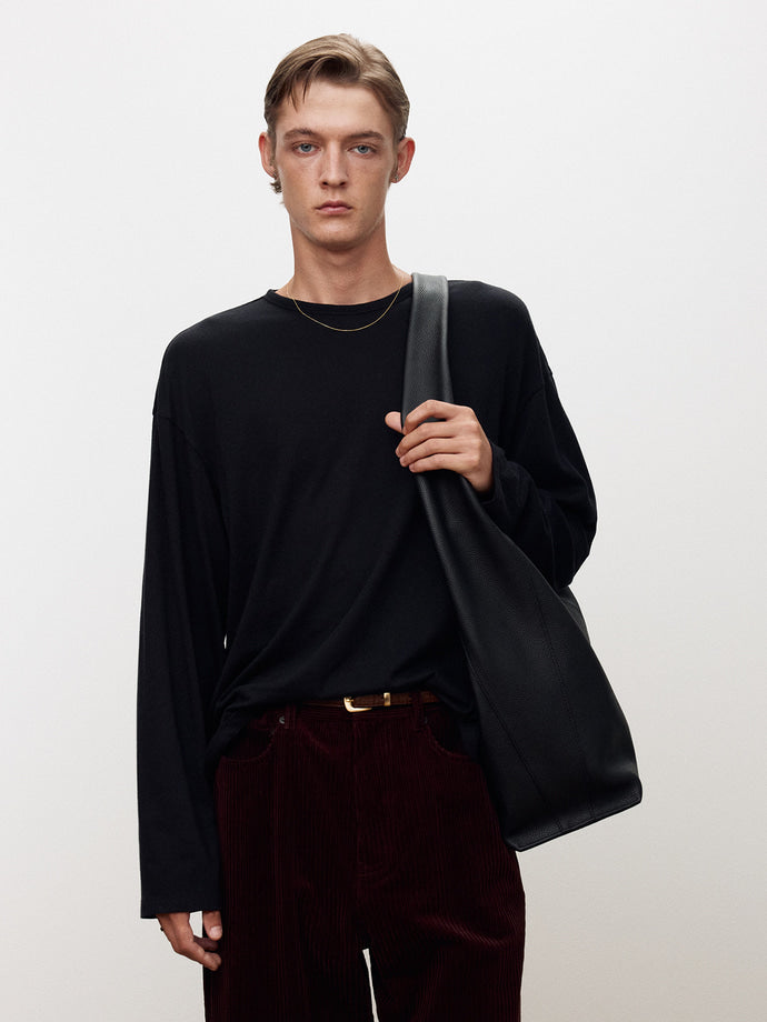 Tonywack - Cotton Cashmere Long Sleeve Top (Dark Navy) product image 1 | TRAB K-Fashion Australia