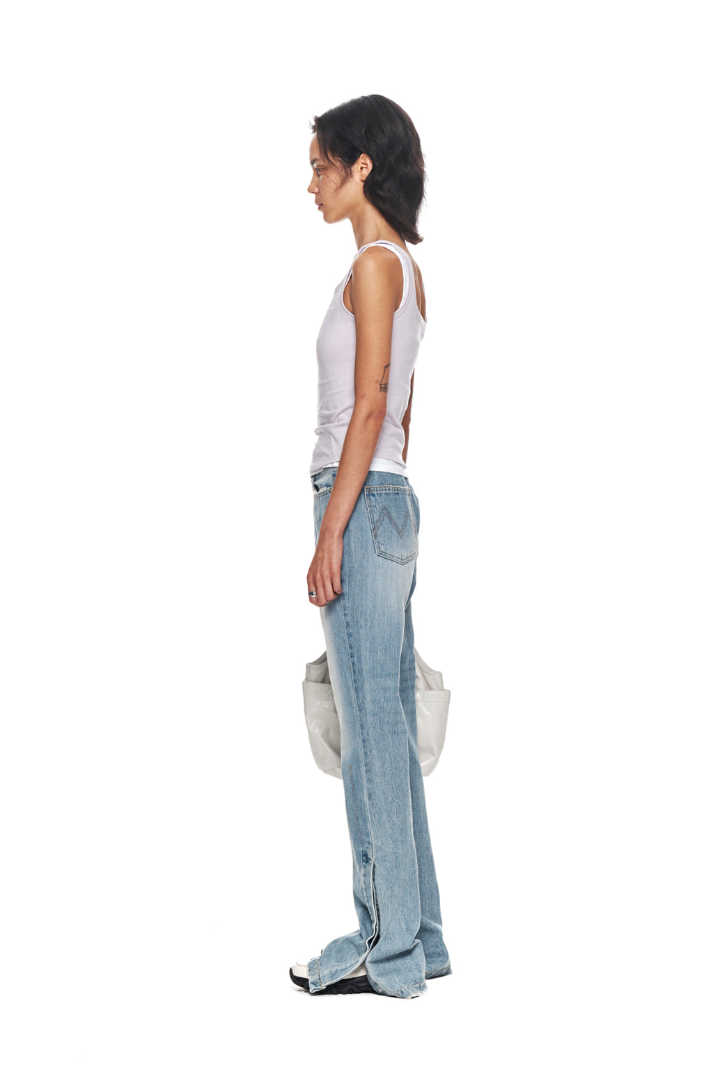 Matin Kim - Side Snap Boots Cut Denim Pants (Blue) product image 6 | TRAB K-Fashion Australia