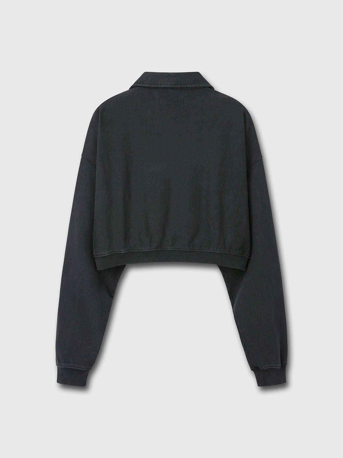 Tonywack - Garment-Dyed Cropped Zip Up Sweatshirt (Faded Black) product image 8 | TRAB K-Fashion Australia
