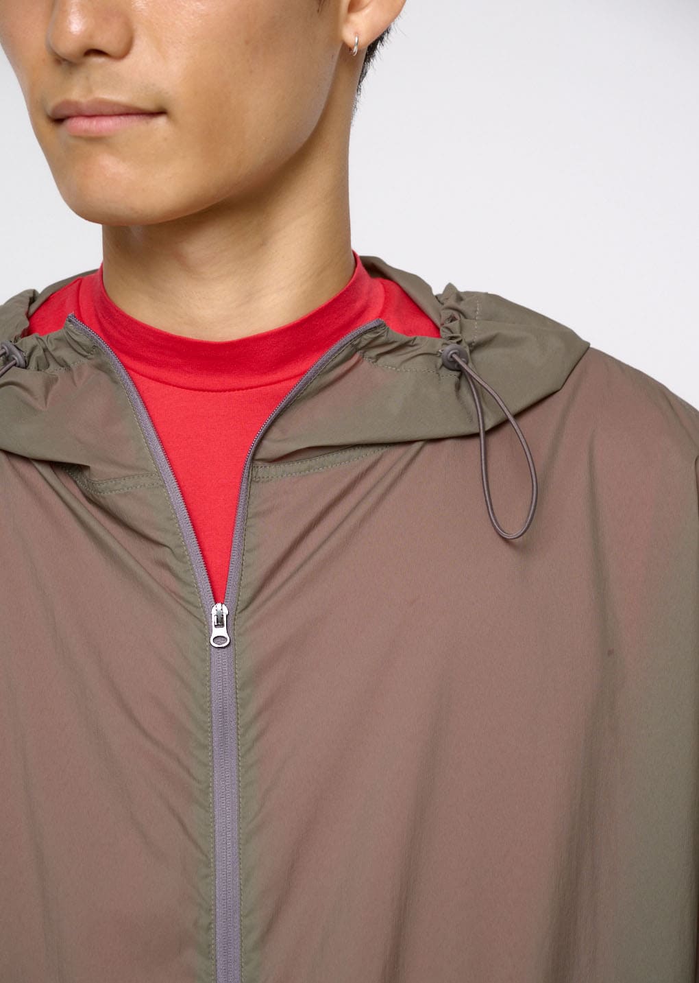 Amomento - Nylon Raglan Hooded Jumper (Khaki) product image 5 | TRAB K-Fashion Australia