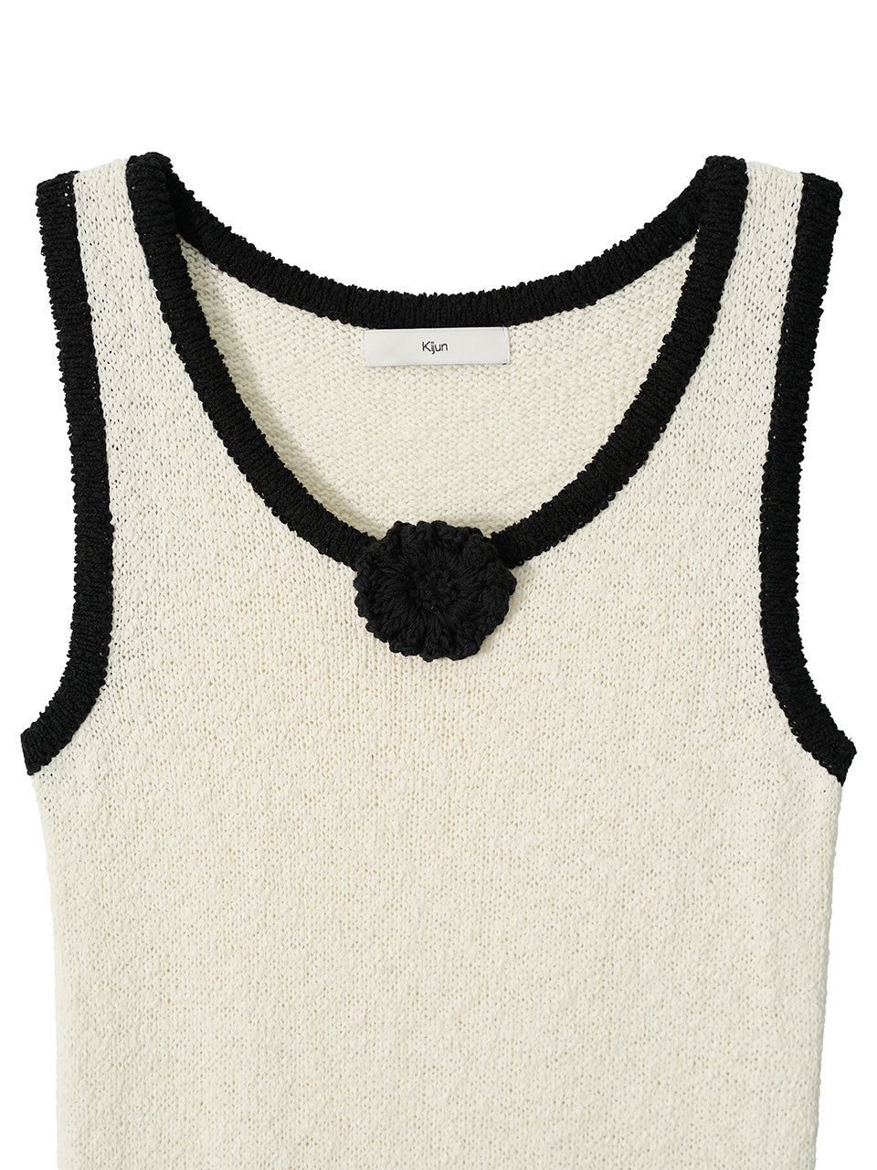 Kijun - Corsage Ruffle Knit Sleeveless (Ivory) product image 9 | TRAB K-Fashion Australia