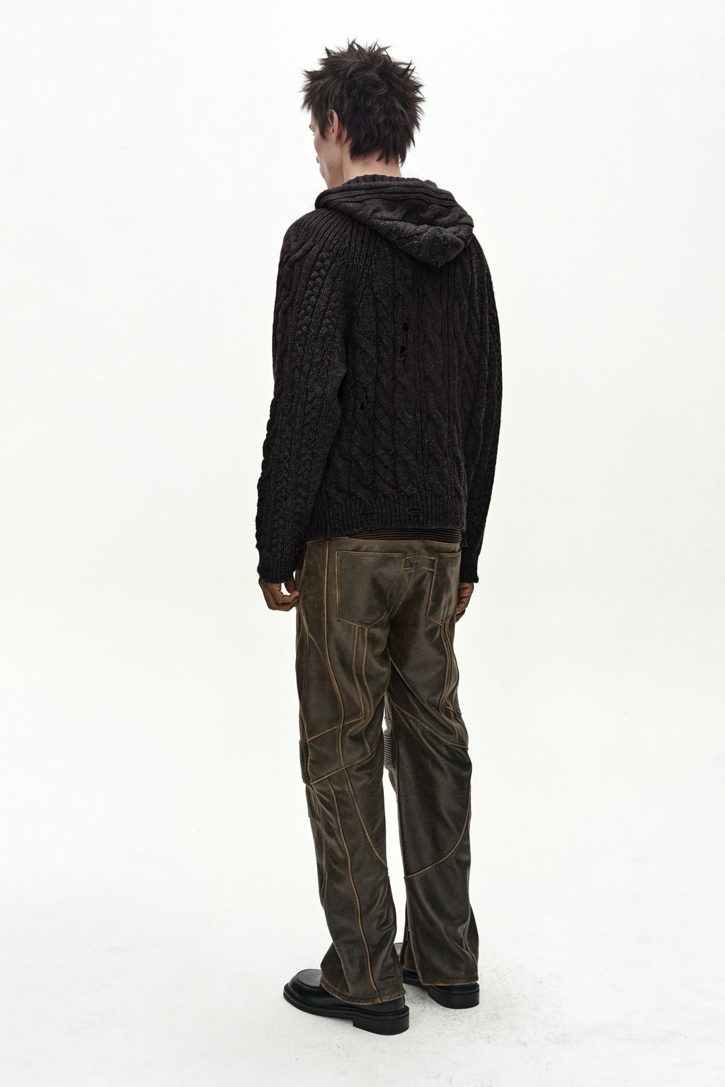 Andersson Bell - Fisherman Cable Half Zip-Up Hoodie (Charcoal) product image 3 | TRAB K-Fashion Australia