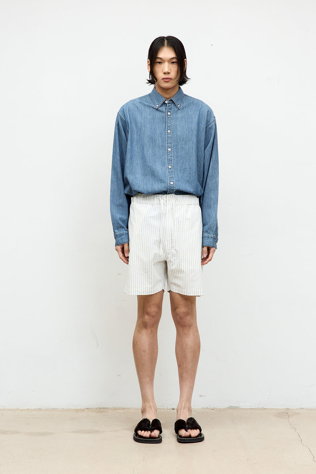 Coor - Buttondown Light Denim Shirt (Washed Black) product image 2 | TRAB K-Fashion Australia